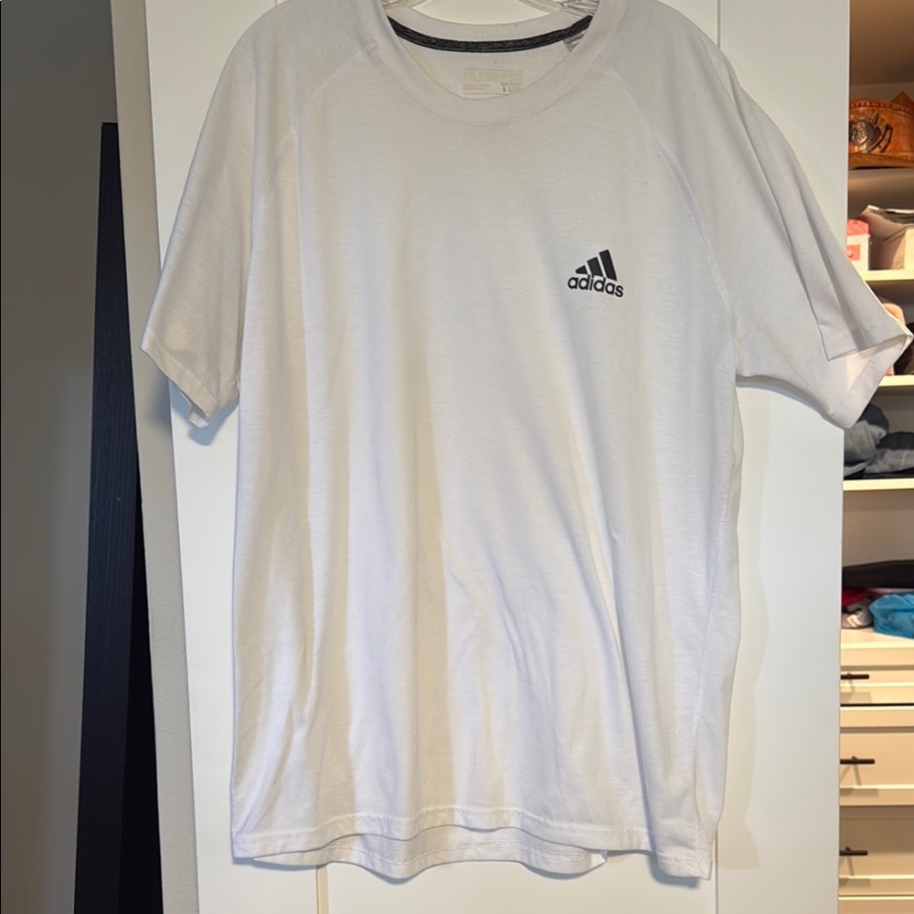 Adidas White Short Sleeve Tee with Logo